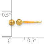 14K Gold Filled 3mm Ball Post Earrings - view 3