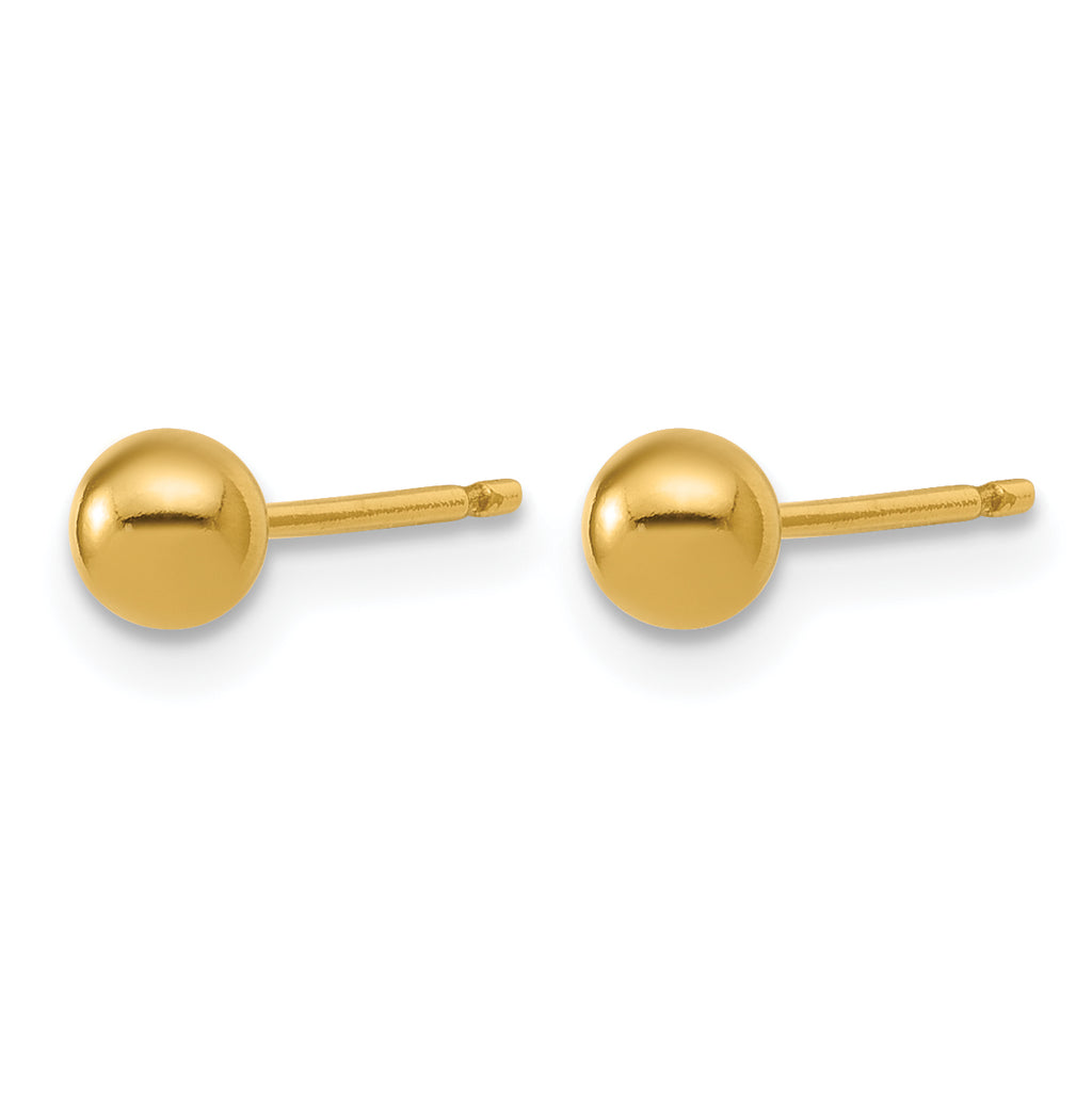 14K Gold Filled 4mm Ball Post Earrings - view 2