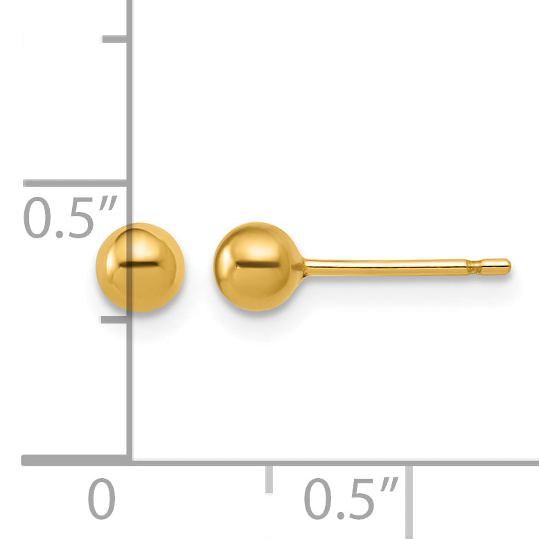 14K Gold Filled 4mm Ball Post Earrings - view 3