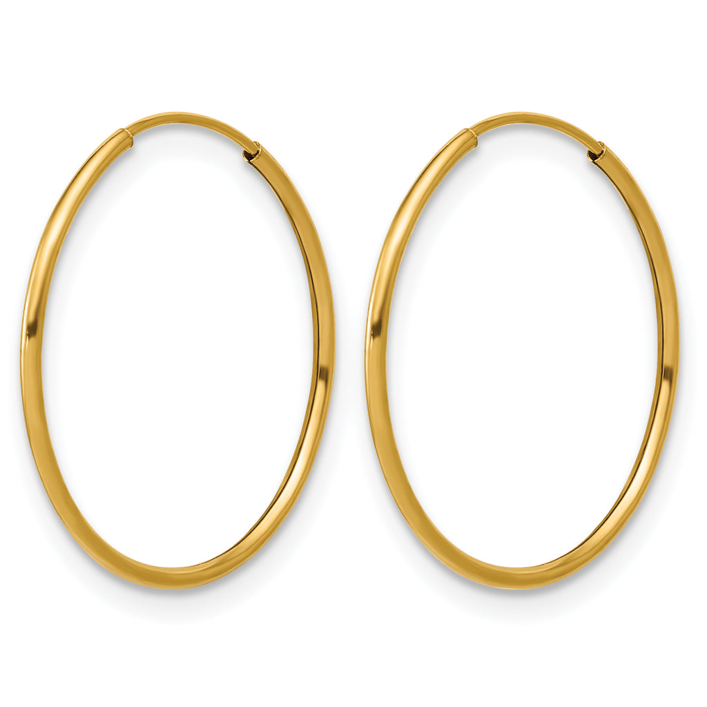 14K Gold Filled 1.0 x 20mm Endless Hoop Earrings - view 2