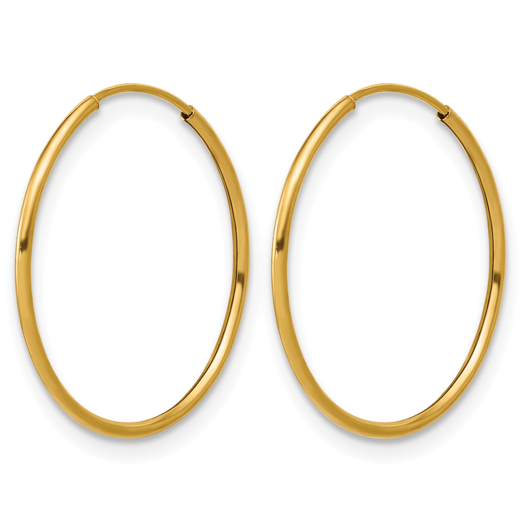 14K Gold Filled 1.0 x 20mm Endless Hoop Earrings - view 2