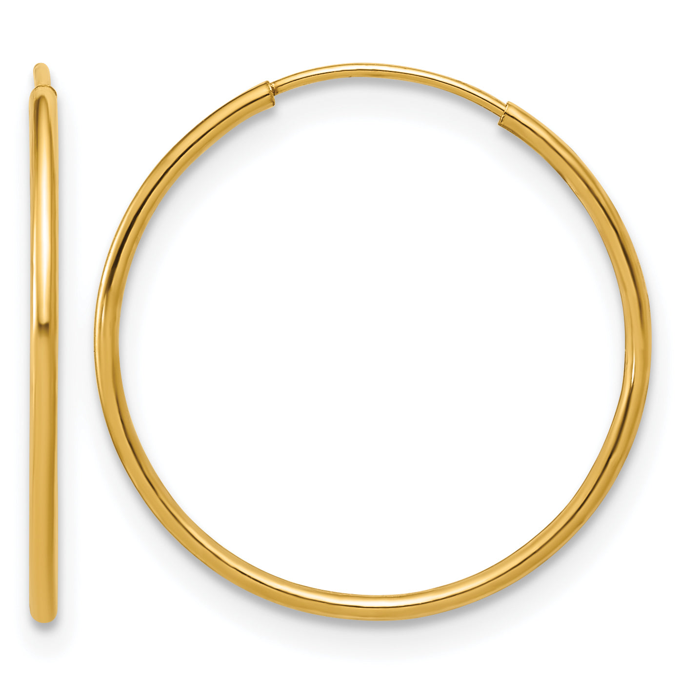 14K Gold Filled 1.0 x 20mm Endless Hoop Earrings by Sophia Jewelers