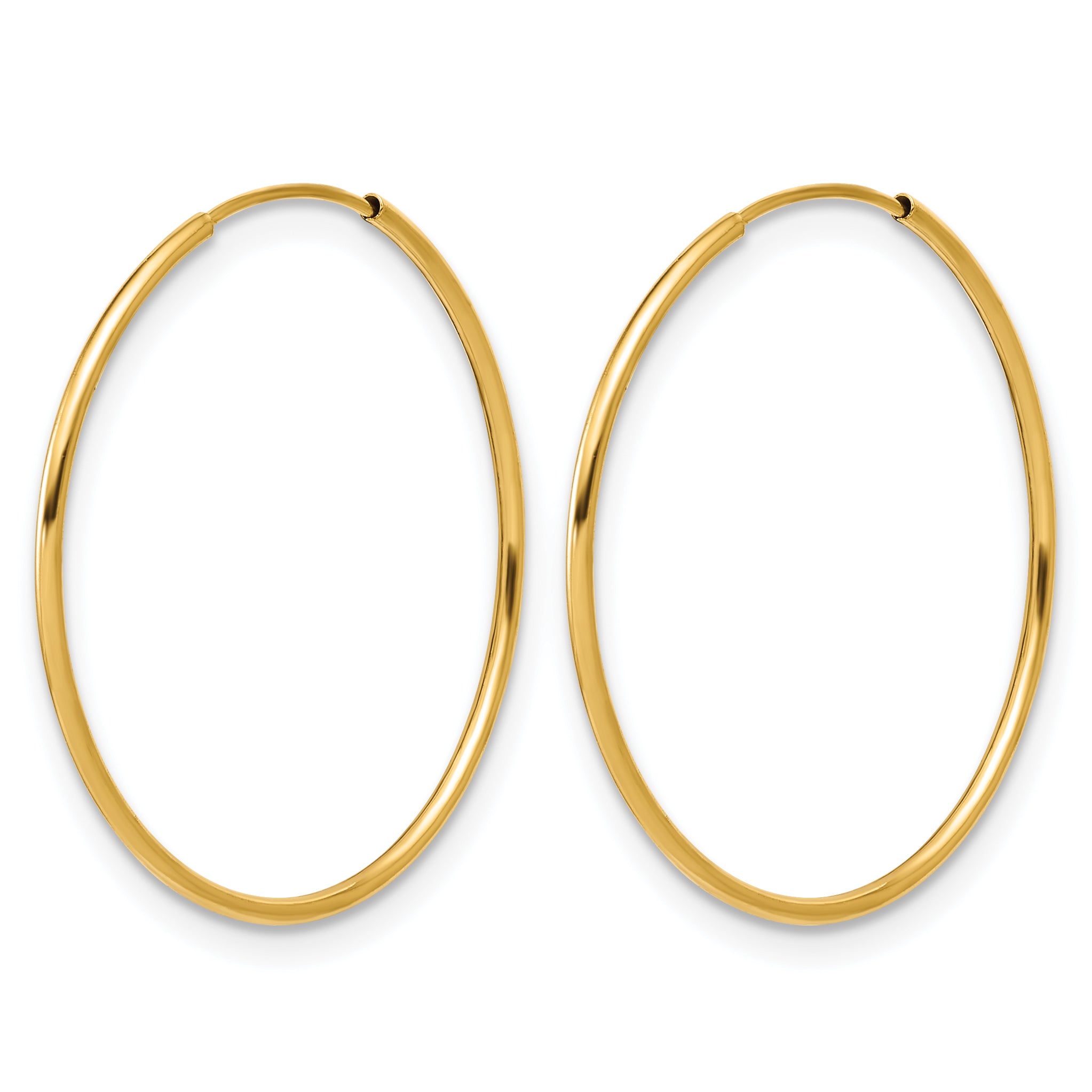 14K Gold Filled 1.0 x 14mm Endless Hoop Earrings Secondary image