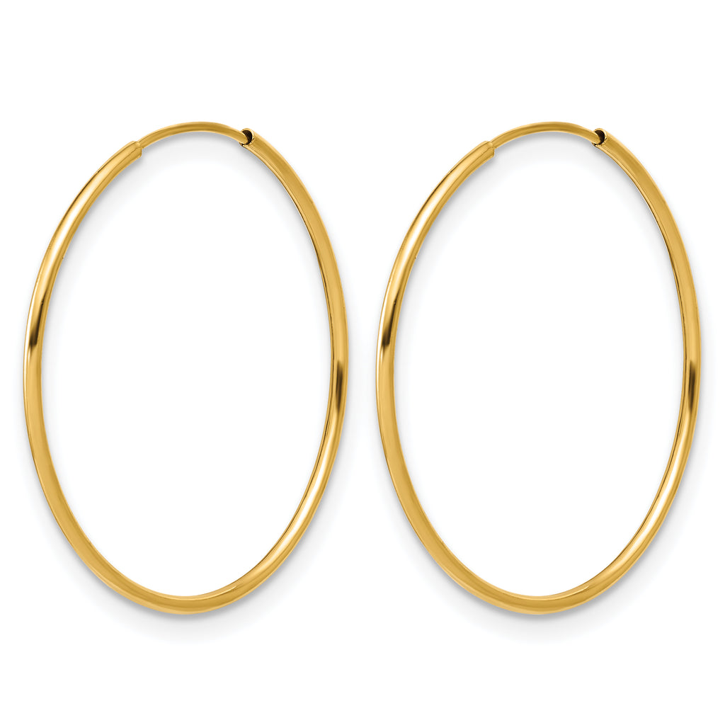 14K Gold Filled 1.0 x 14mm Endless Hoop Earrings - view 2