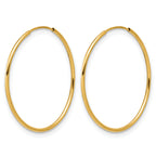14K Gold Filled 1.0 x 14mm Endless Hoop Earrings - view 2