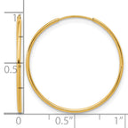 14K Gold Filled 1.0 x 14mm Endless Hoop Earrings - view 3