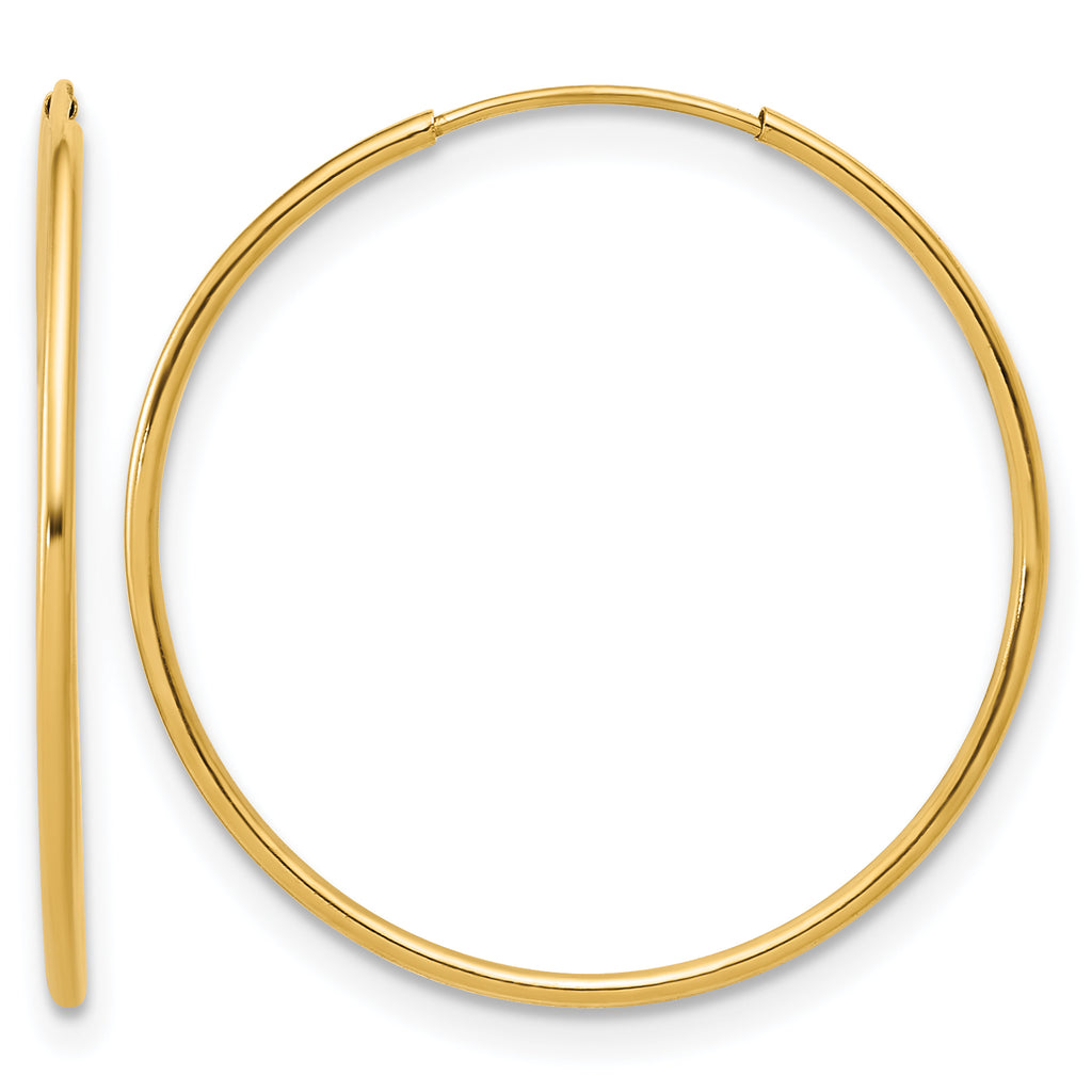 14K Gold Filled 1.0 x 14mm Endless Hoop Earrings by Sophia Jewelers