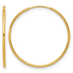 14K Gold Filled 1.0 x 14mm Endless Hoop Earrings by Sophia Jewelers