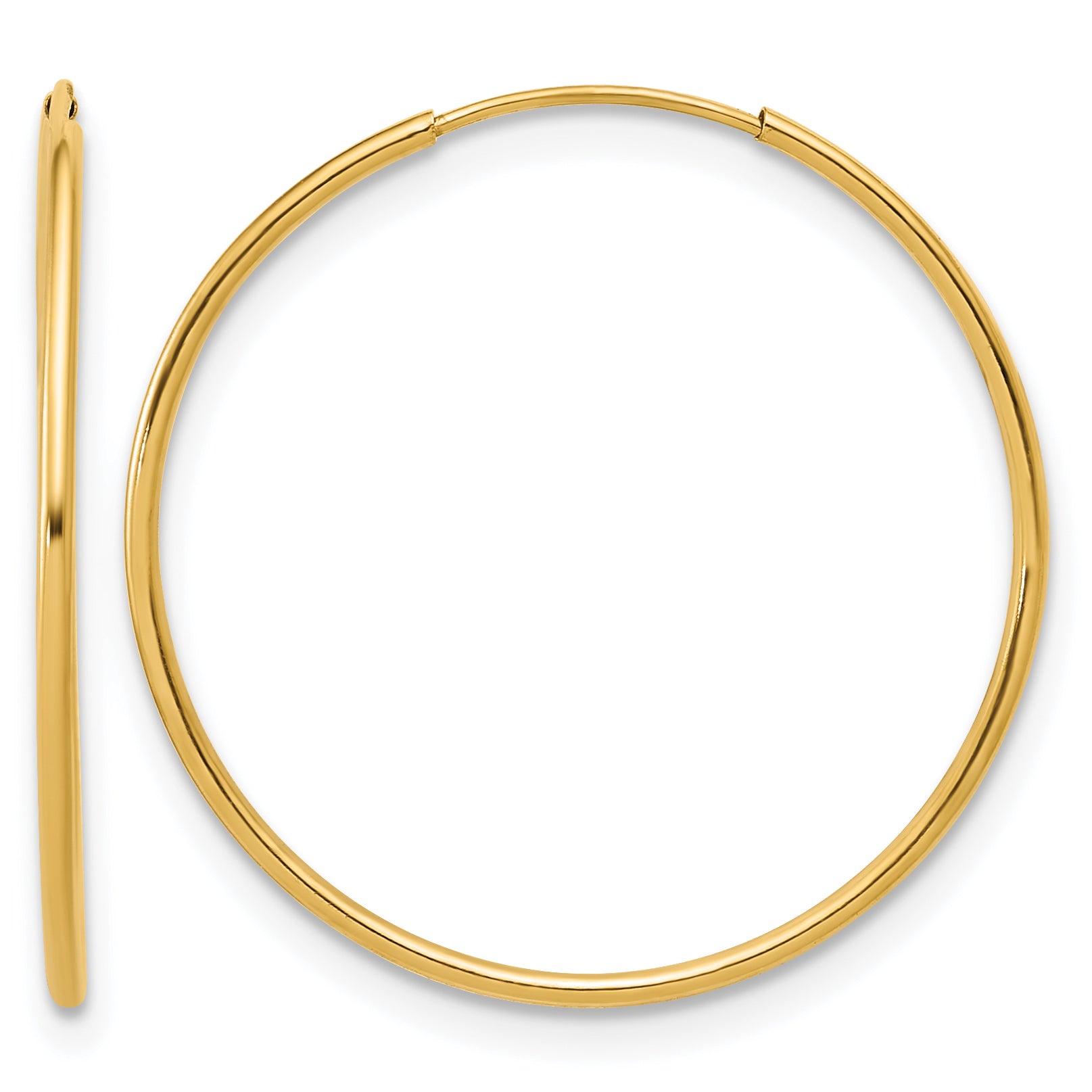 14K Gold Filled 1.0 x 14mm Endless Hoop Earrings by Sophia Jewelers