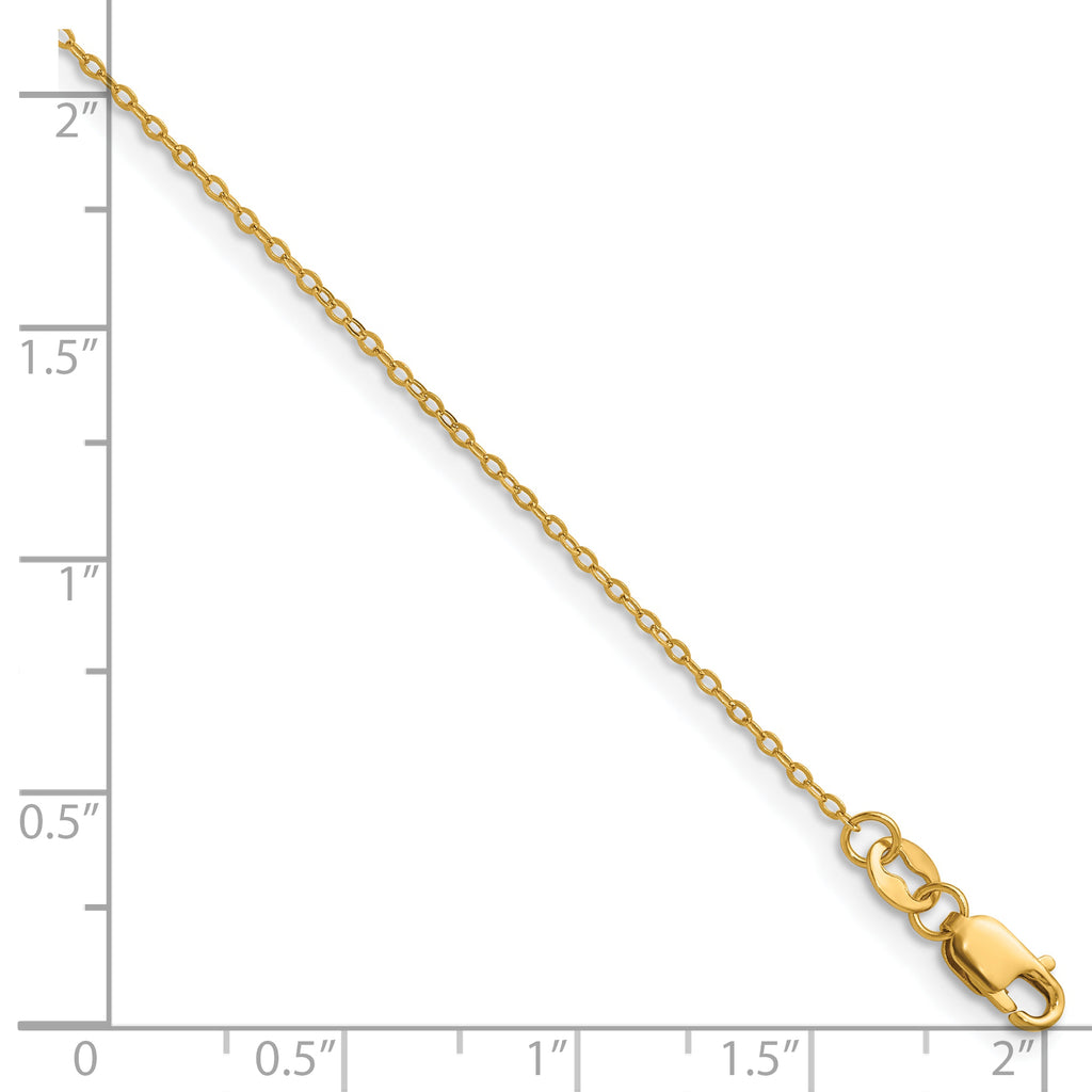 14K Gold Filled Flat Cable Chain Necklace in 1.2mm Width - view 3