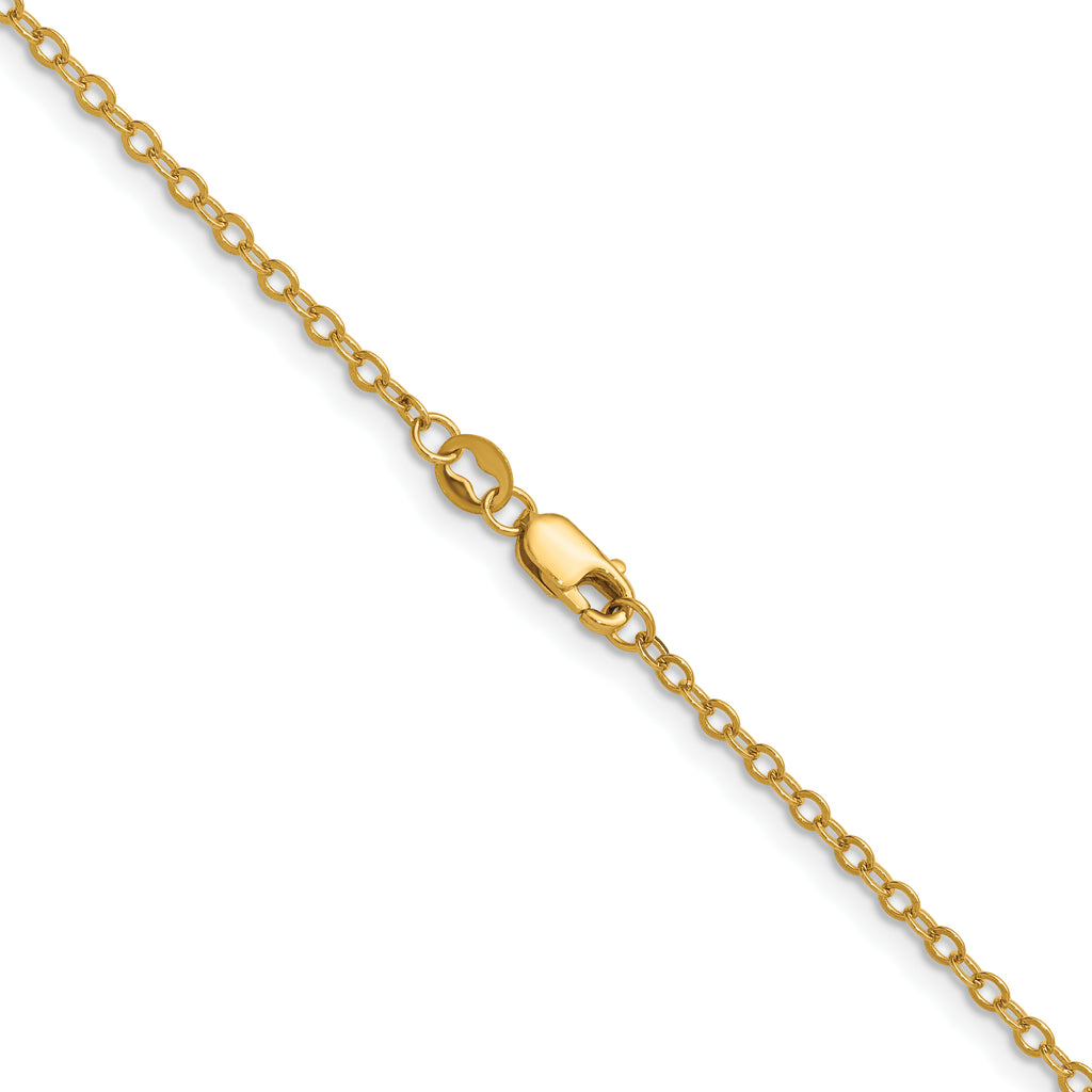 14K Gold Filled Flat Cable Chain Necklace in 2.0mm Width - view 2