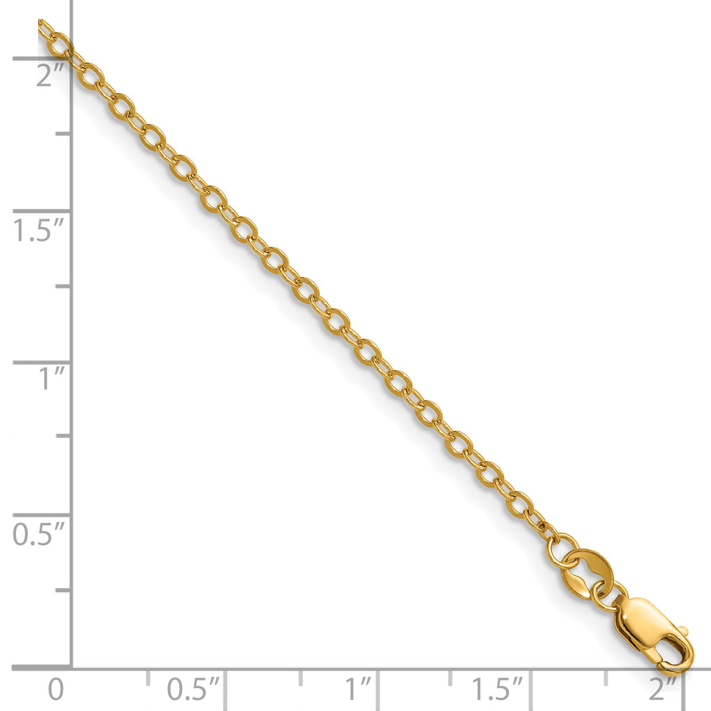 14K Gold Filled Flat Cable Chain Necklace in 2.0mm Width - view 5