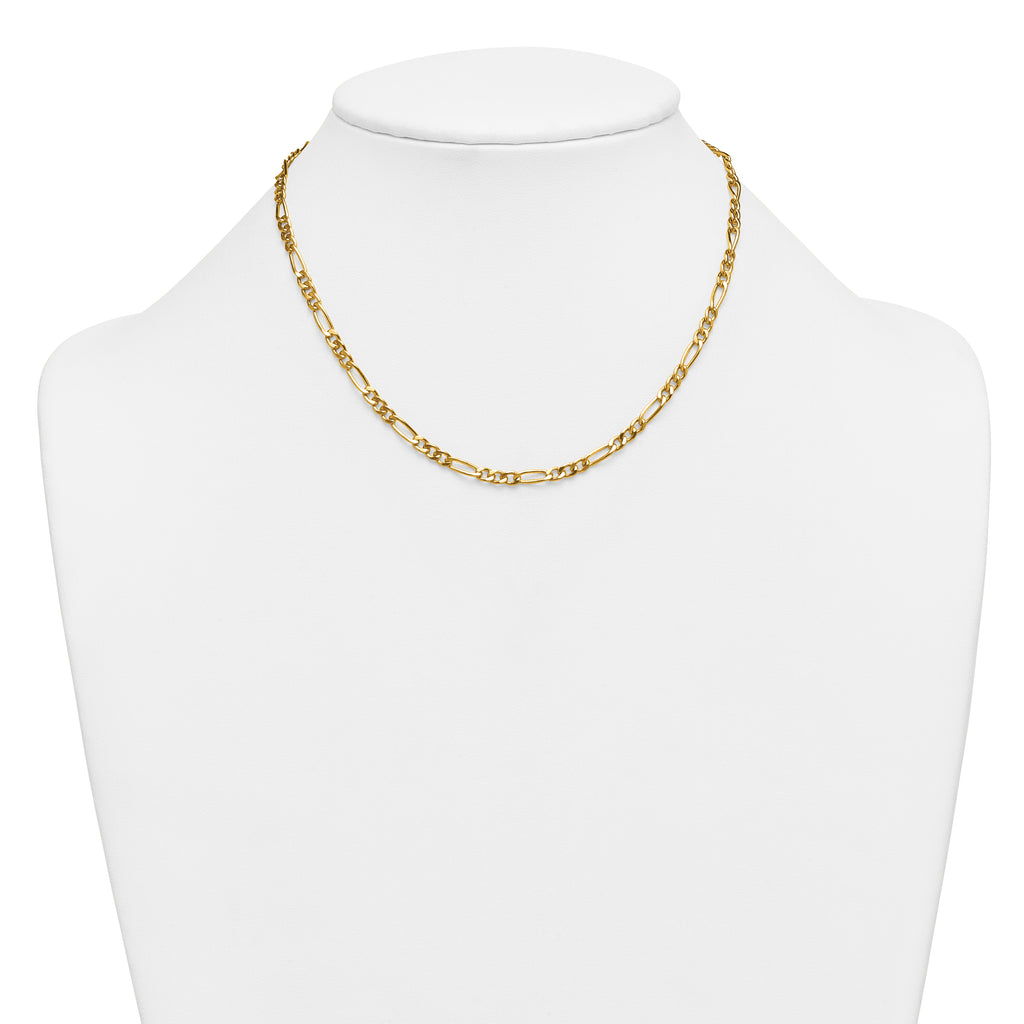 14K Gold Filled Figaro Chain Necklace in 3.75mm Width - view 3