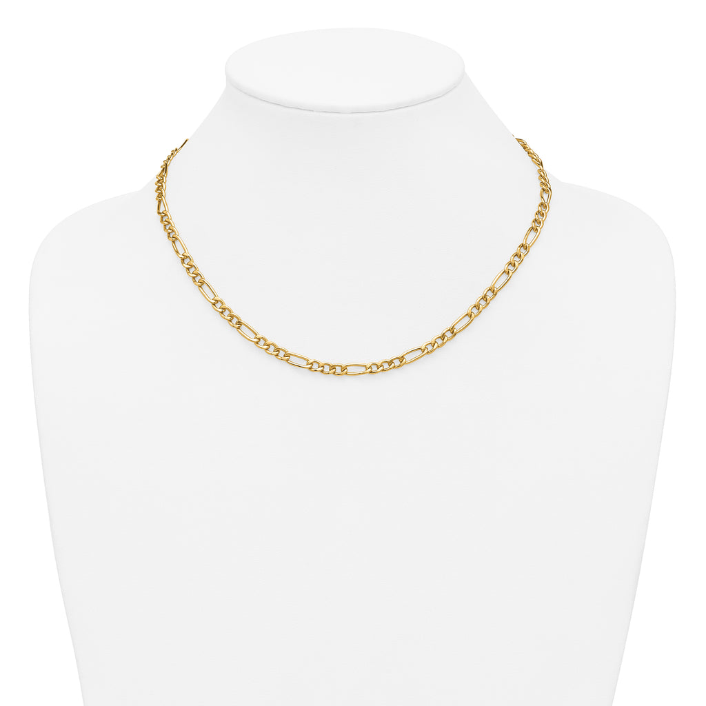 14K Gold Filled Figaro Chain Necklace in 4.6mm Width - view 4