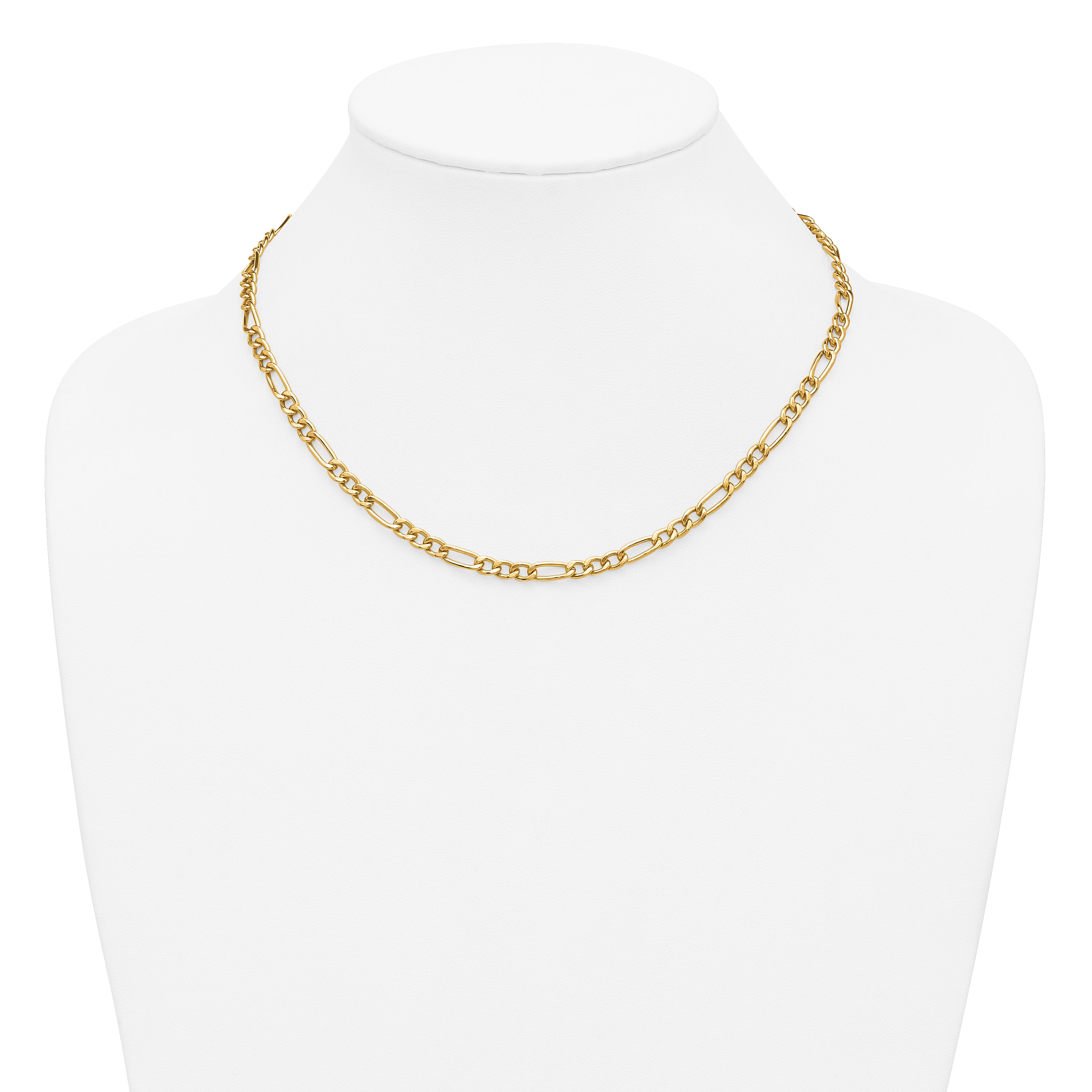 14K Gold Filled Figaro Chain Necklace in 4.6mm Width - view 4