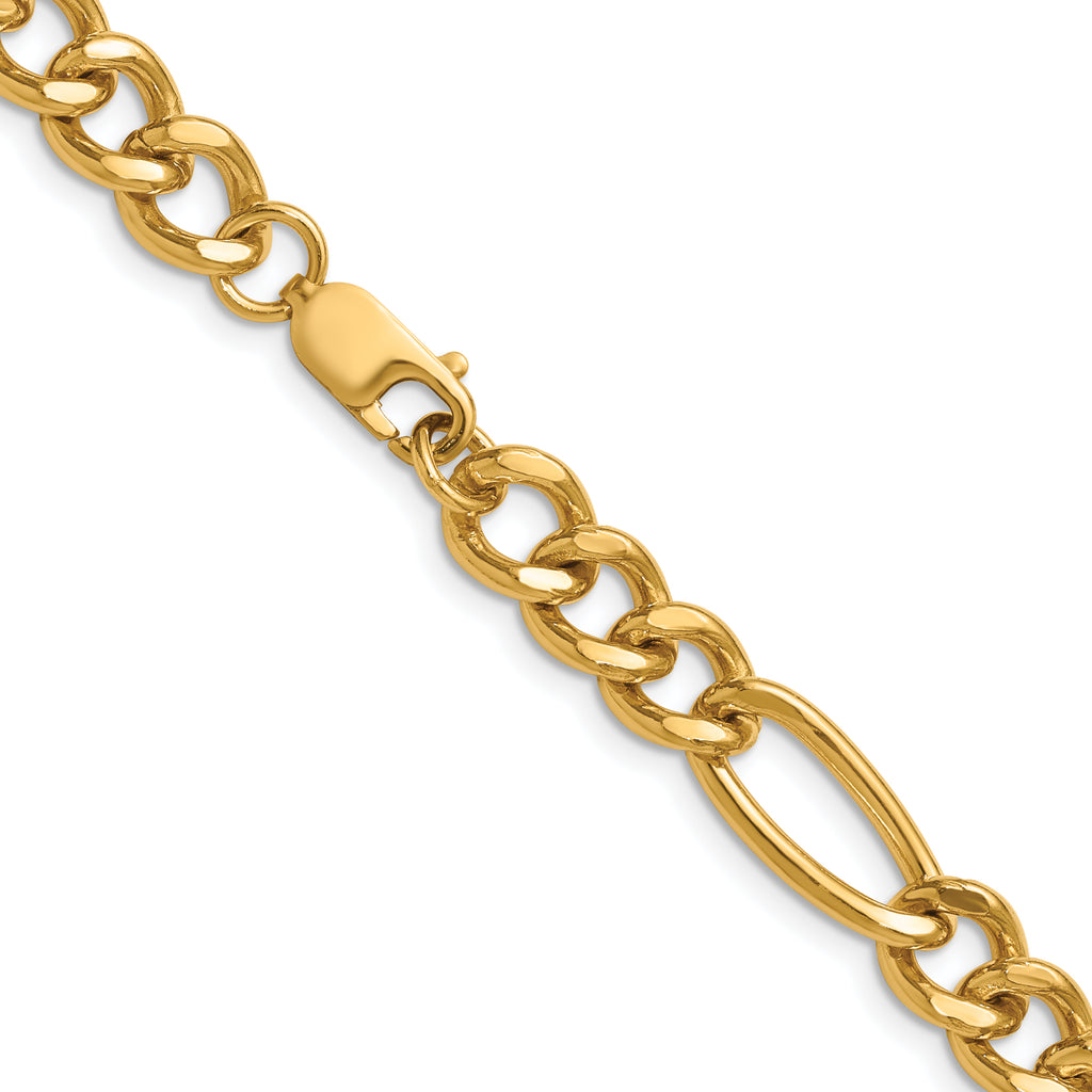 14K Gold Filled Heavy Figaro Chain Necklace in 7.75mm Width - view 3