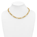 14K Gold Filled Heavy Figaro Chain Necklace in 7.75mm Width - view 4