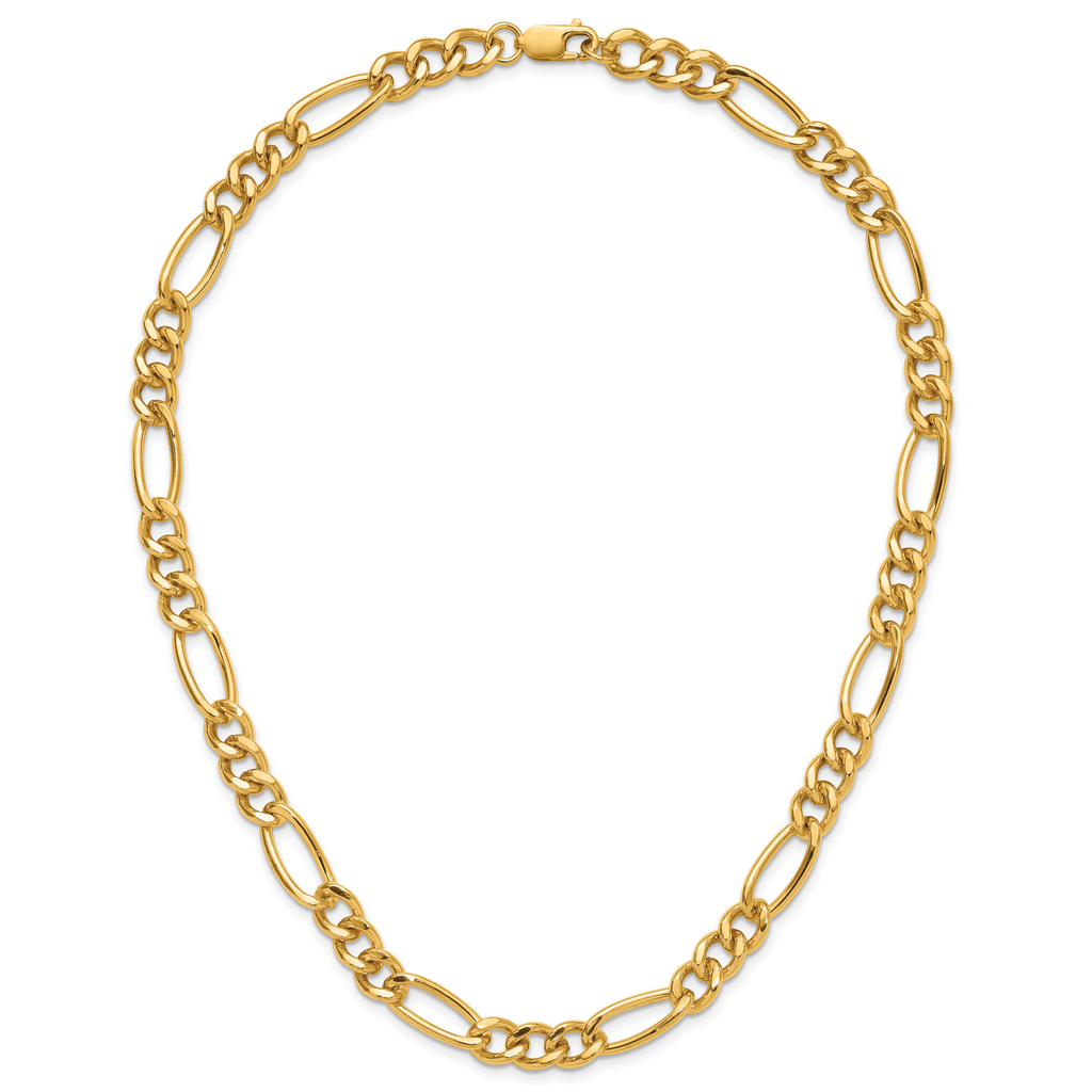 14K Gold Filled Heavy Figaro Chain Necklace in 7.75mm Width - view 5