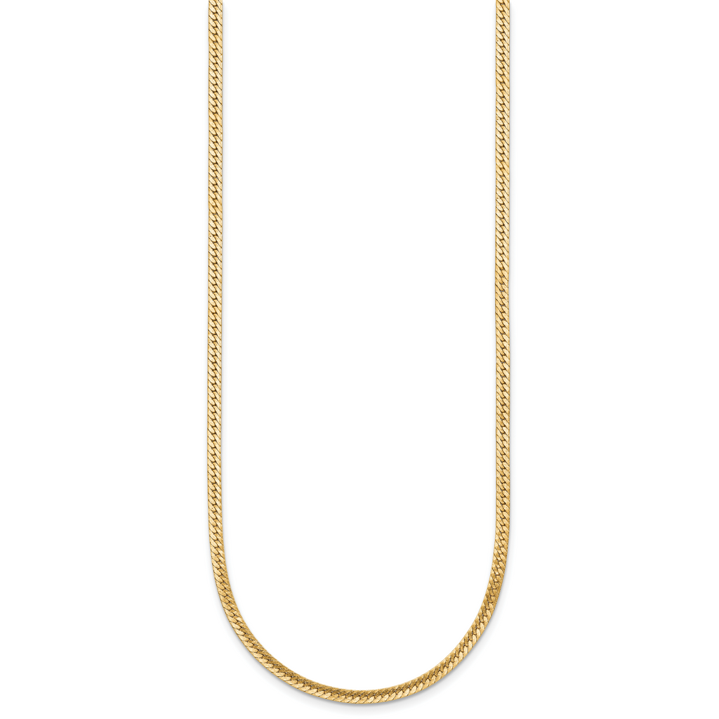 14K Gold Filled Herringbone Chain Necklace in 2.5mm Width - view 2