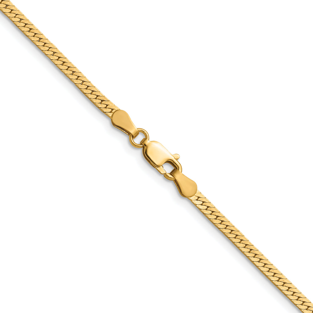 14K Gold Filled Herringbone Chain Necklace in 2.5mm Width - view 5