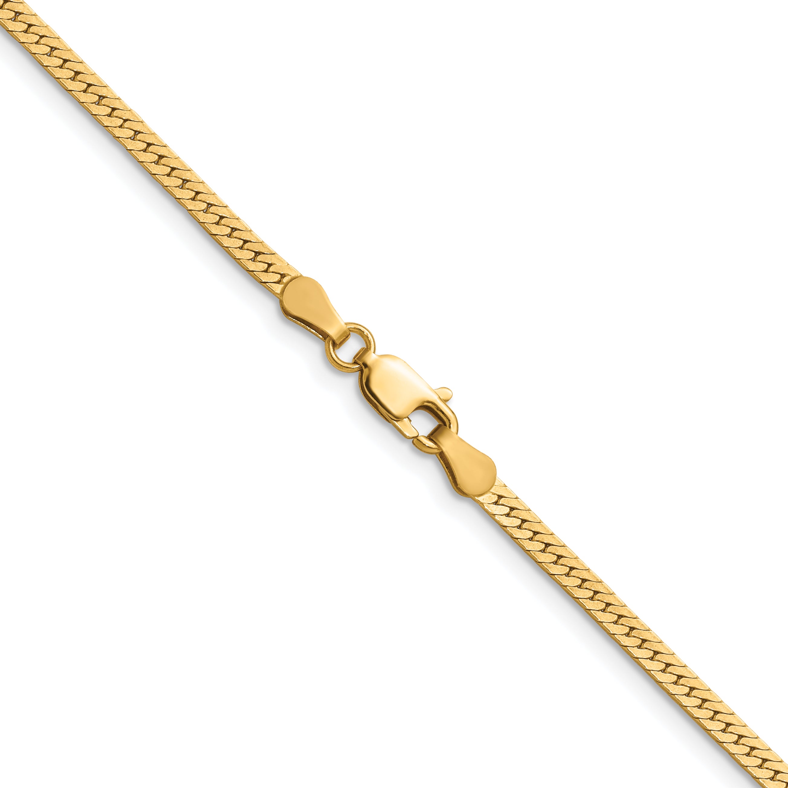14K Gold Filled Herringbone Chain Necklace in 2.5mm Width - view 5