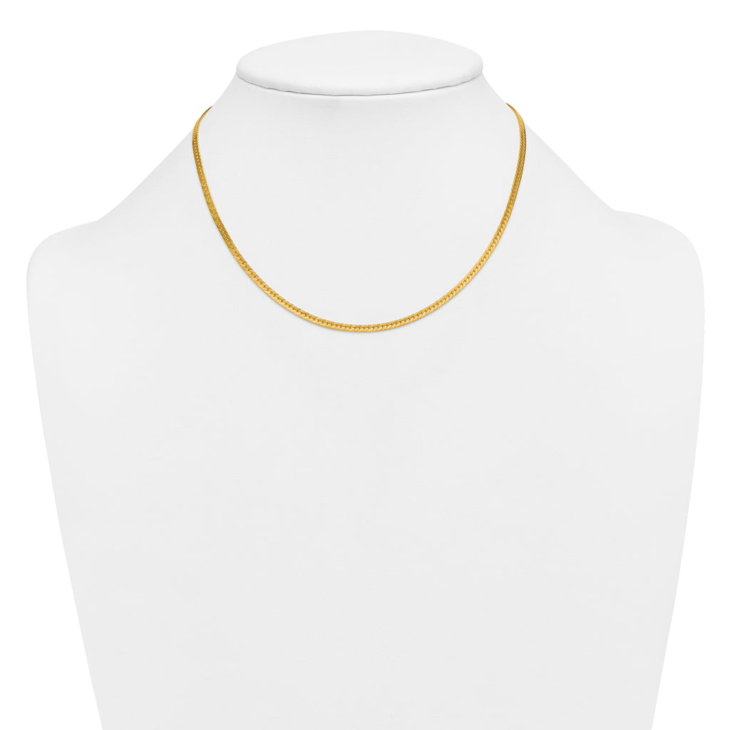 14K Gold Filled Herringbone Chain Necklace in 2.5mm Width - view 3