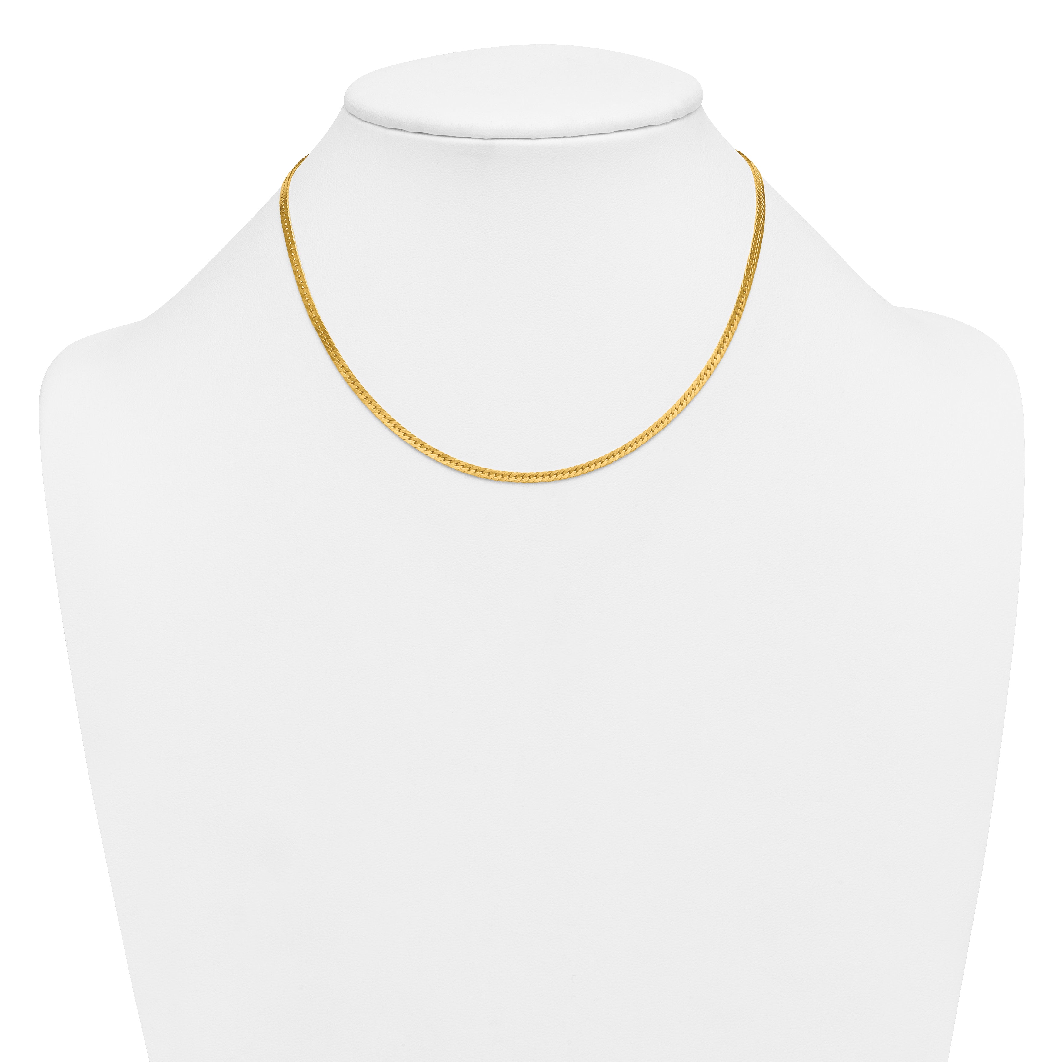 14K Gold Filled Herringbone Chain Necklace in 2.5mm Width - view 3