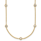 14K Gold Filled 9-Station CZ Bezel Necklace by Sophia Jewelers
