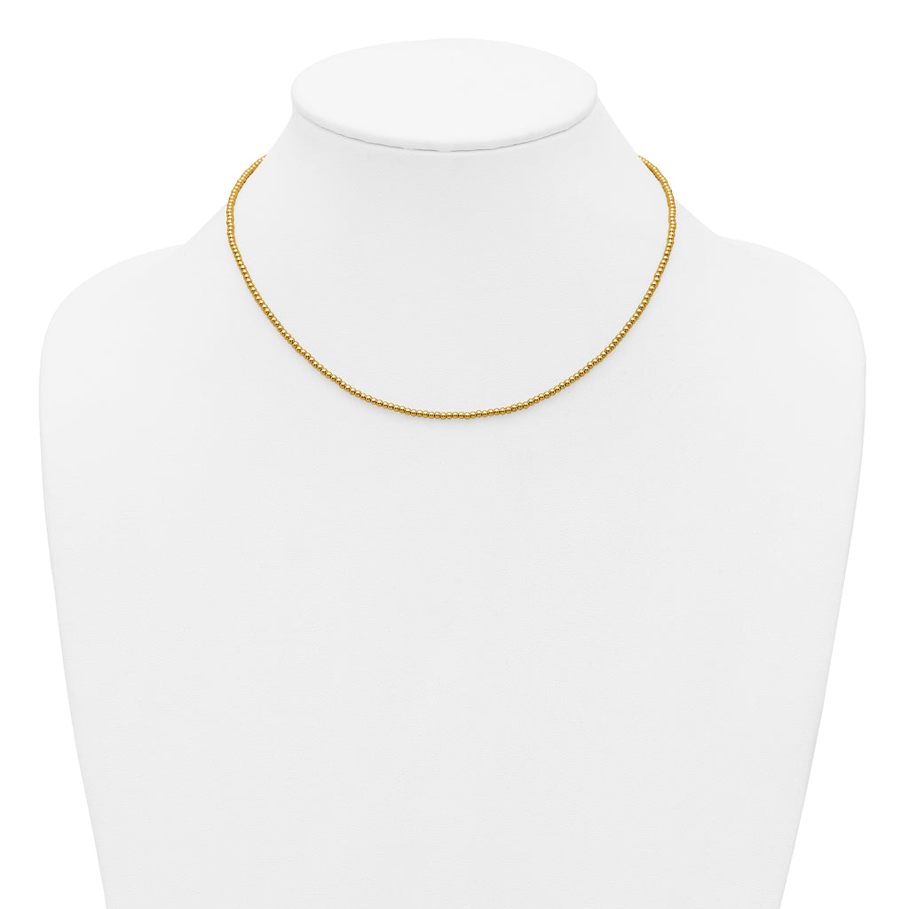 14K Gold Filled 2.0mm Beaded Necklace - view 3