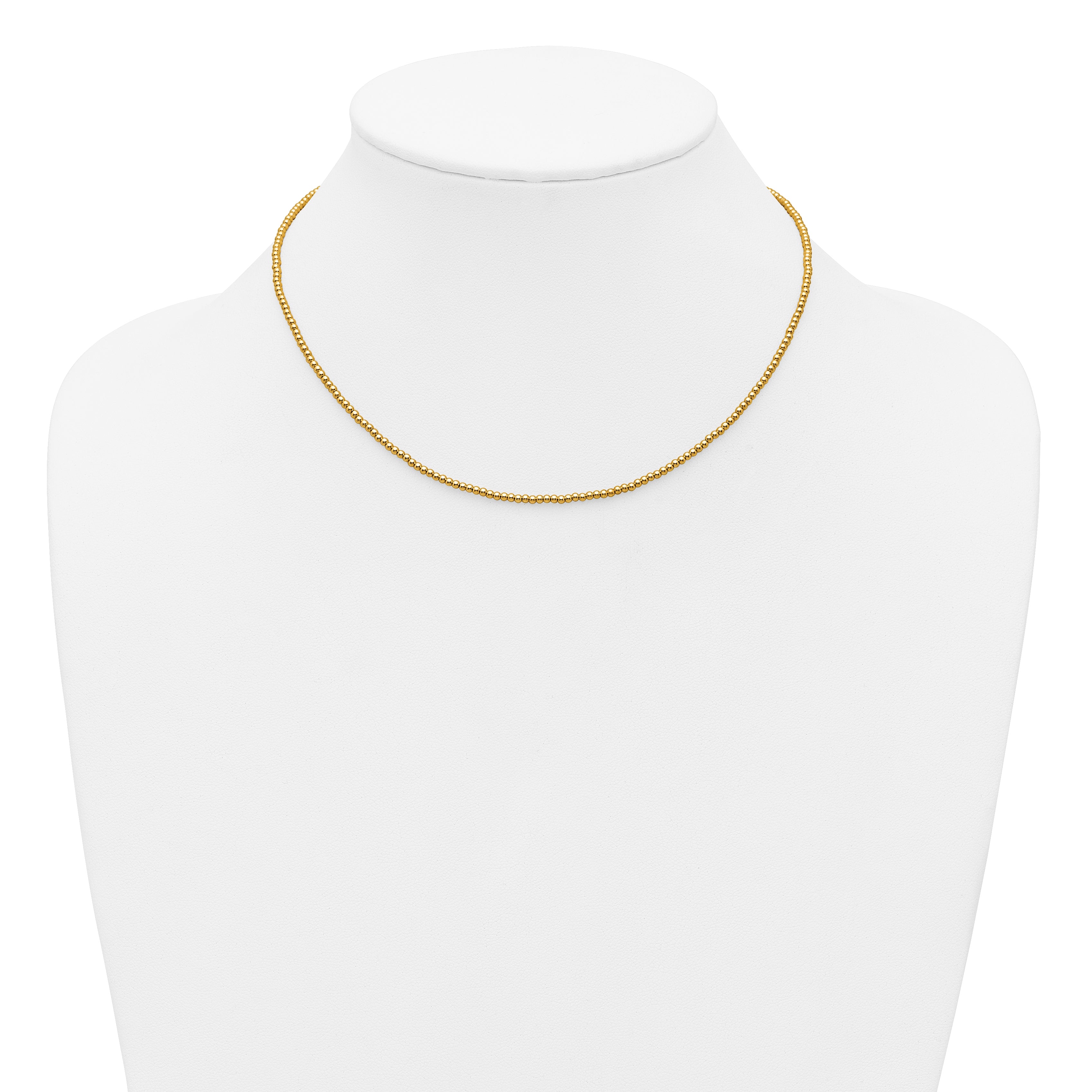 14K Gold Filled 2.0mm Beaded Necklace - view 3
