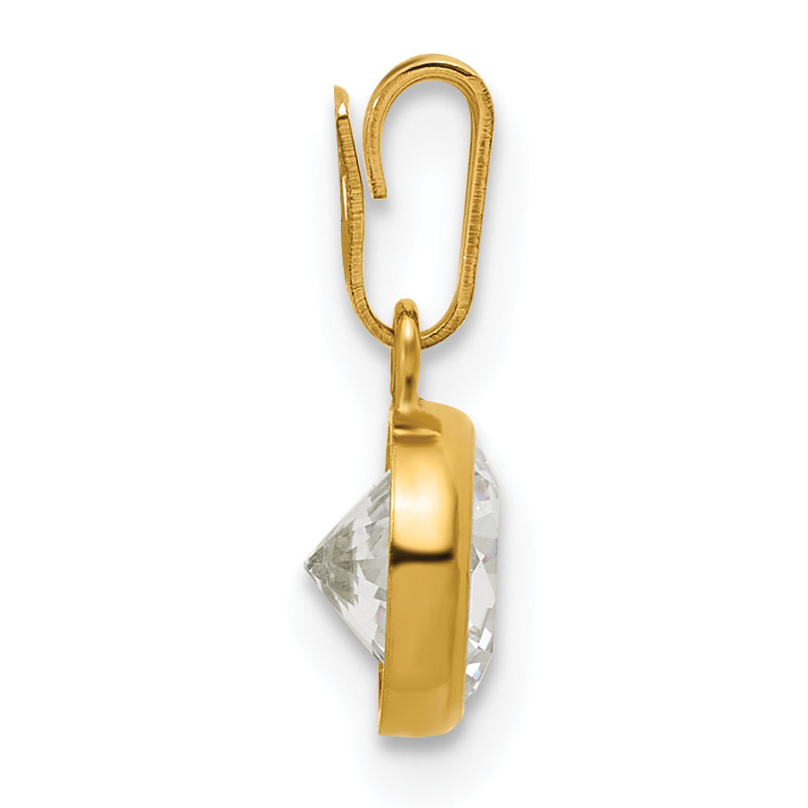 14K Gold Filled 6.75mm CZ Bezel Pendant - view 2