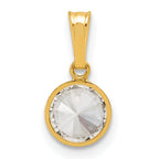 14K Gold Filled 6.75mm CZ Bezel Pendant - view 3