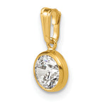 14K Gold Filled 6.75mm CZ Bezel Pendant - view 4