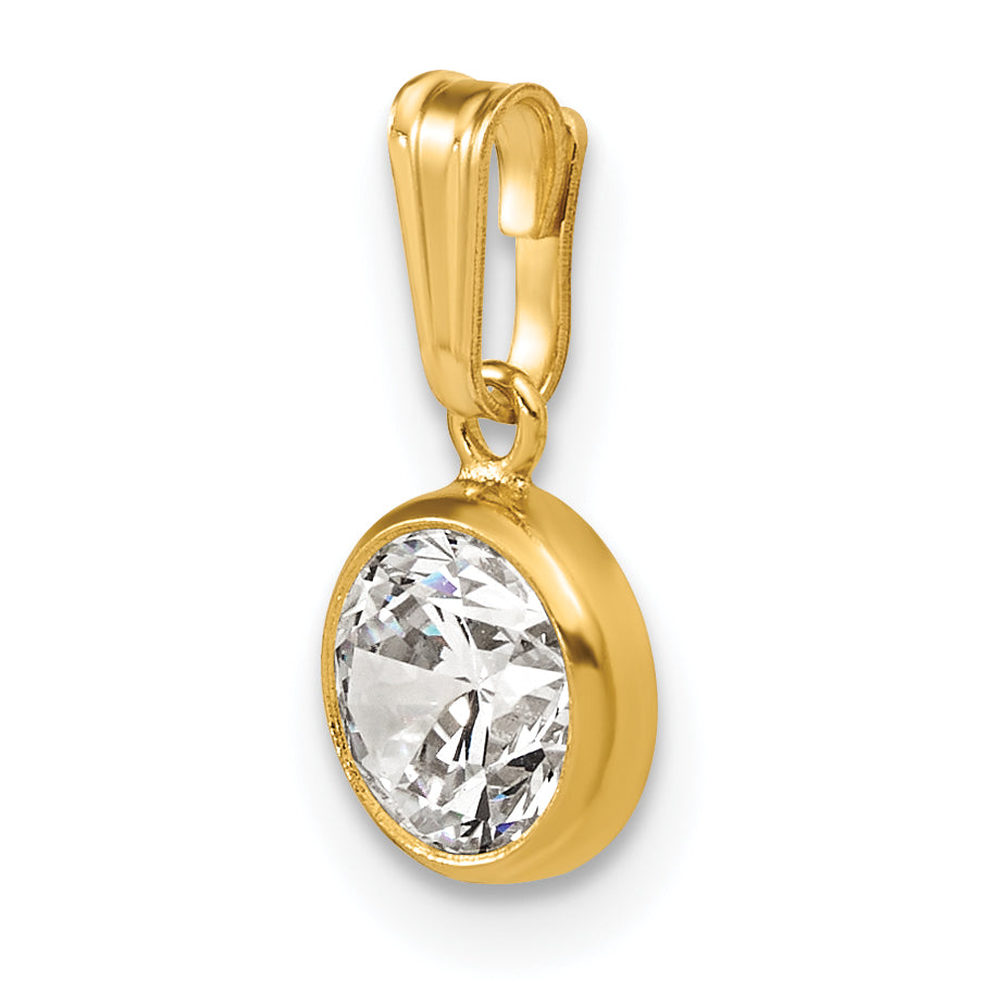 14K Gold Filled 6.75mm CZ Bezel Pendant - view 4