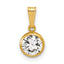 14K Gold Filled 6.75mm CZ Bezel Pendant by Sophia Jewelers
