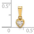14K Gold Filled 4.50mm Heart CZ Bezel Pendant - view 5
