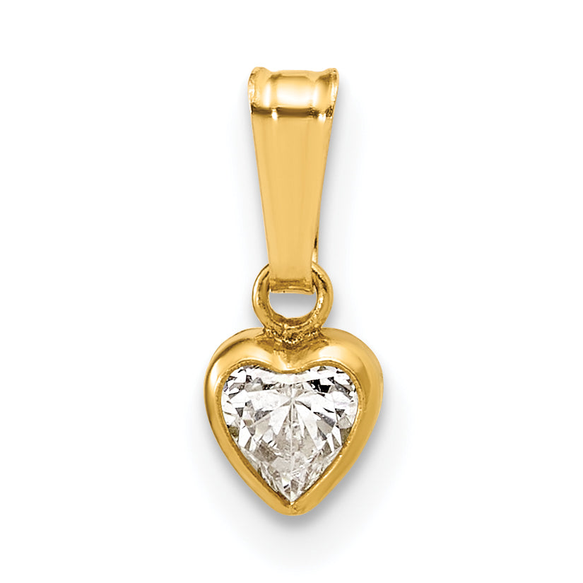 14K Gold Filled 4.50mm Heart CZ Bezel Pendant by Sophia Jewelers Main image