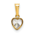 14K Gold Filled 5.50mm Heart CZ Bezel Pendant - view 3