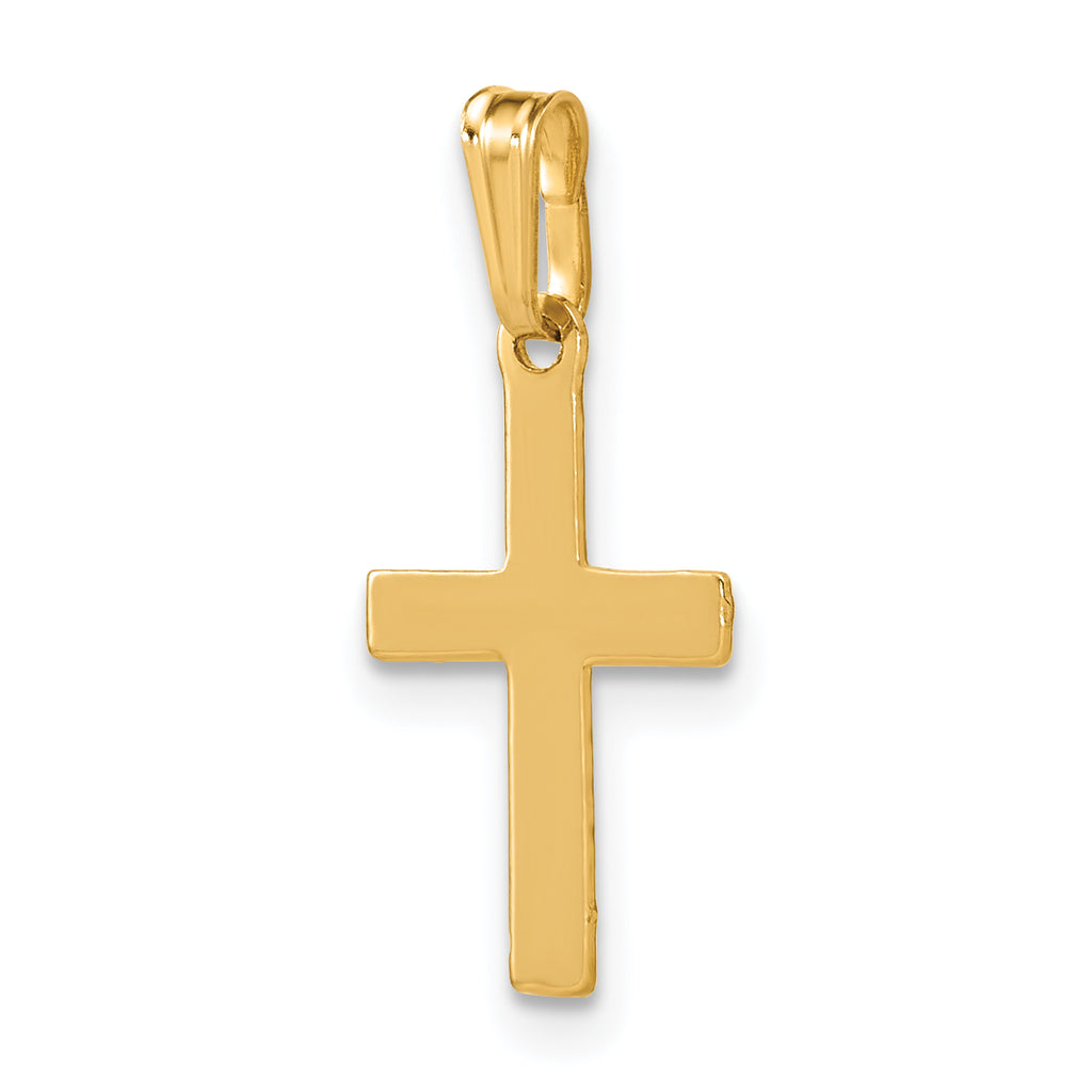 14K Gold Filled 10 x 16mm Flat Cross Pendant - view 4