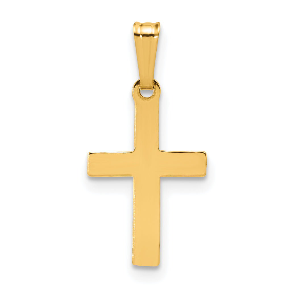 14K Gold Filled 10 x 16mm Flat Cross Pendant by Sophia Jewelers