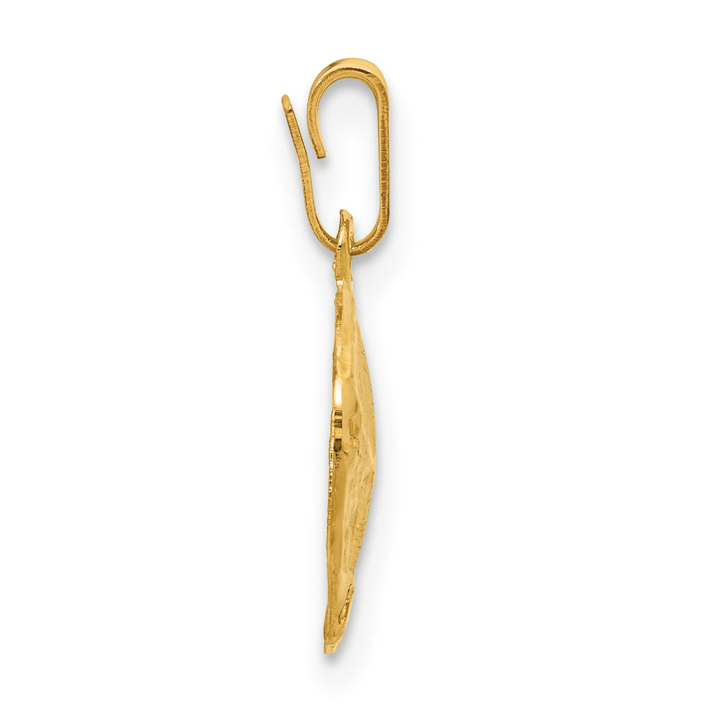 14K Gold Filled Textured Sand Dollar Pendant - view 2