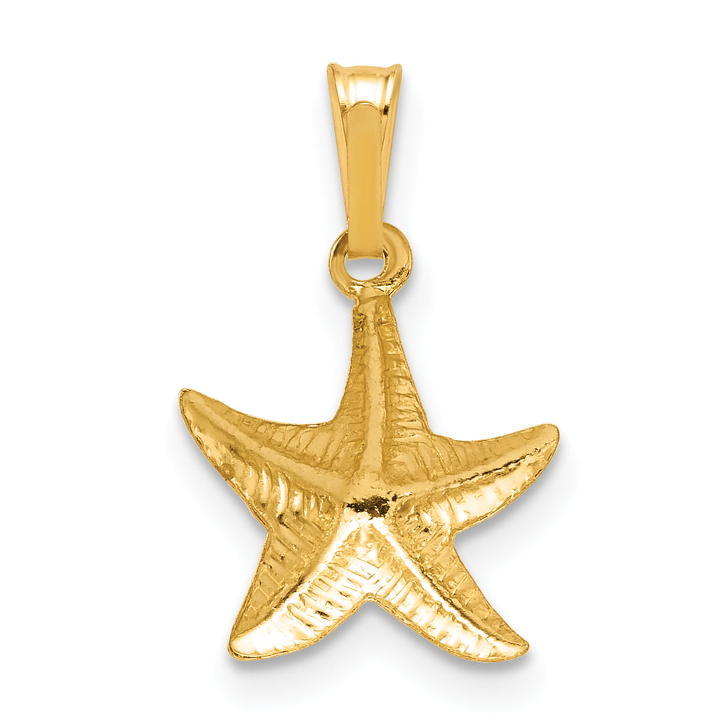 14K Gold Filled Textured Starfish Pendant - view 3