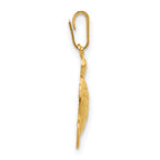 14K Gold Filled Textured Turtle Pendant - view 2
