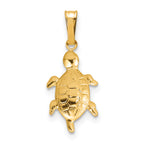 14K Gold Filled Textured Turtle Pendant - view 3