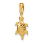 14K Gold Filled Textured Turtle Pendant - view 4