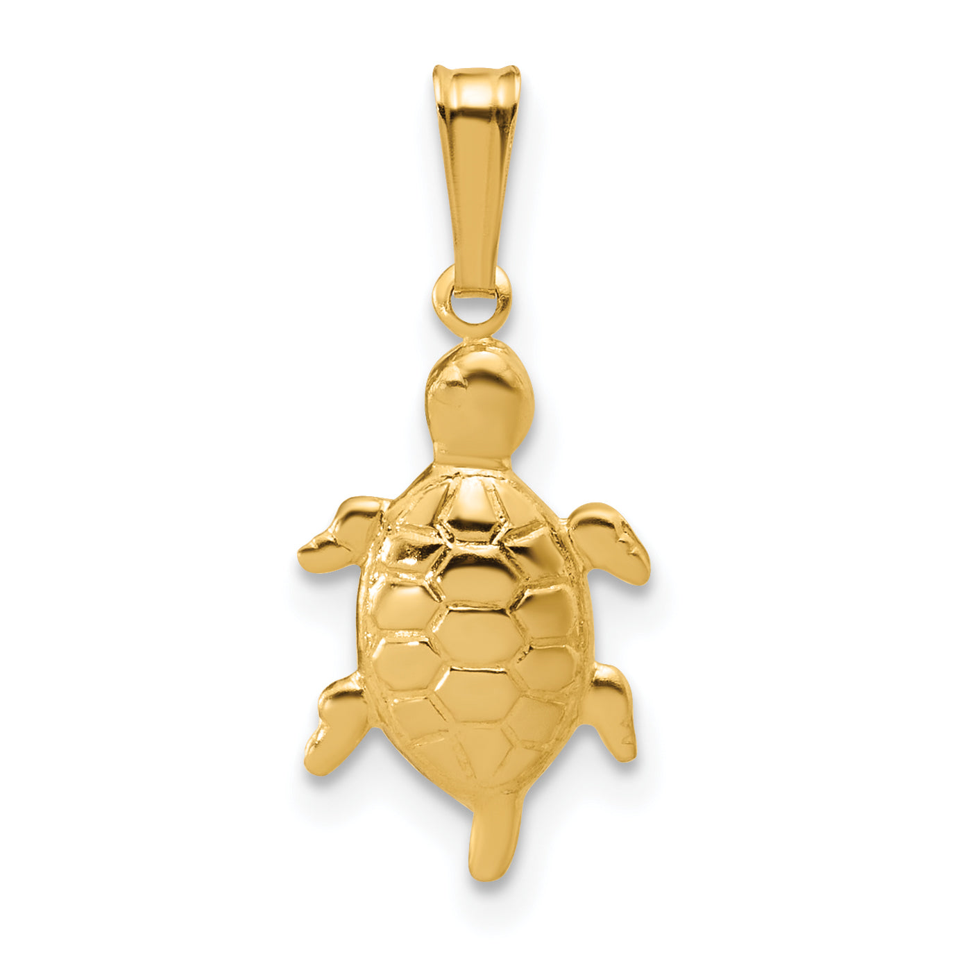 14K Gold Filled Textured Turtle Pendant by Sophia Jewelers