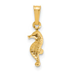 14K Gold Filled Textured Seahorse Pendant - view 3