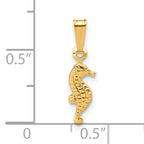 14K Gold Filled Textured Seahorse Pendant - view 5
