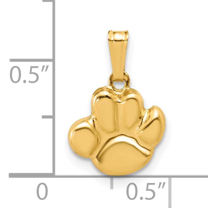 14K Gold Filled 10mm Pawprint Pendant - view 5