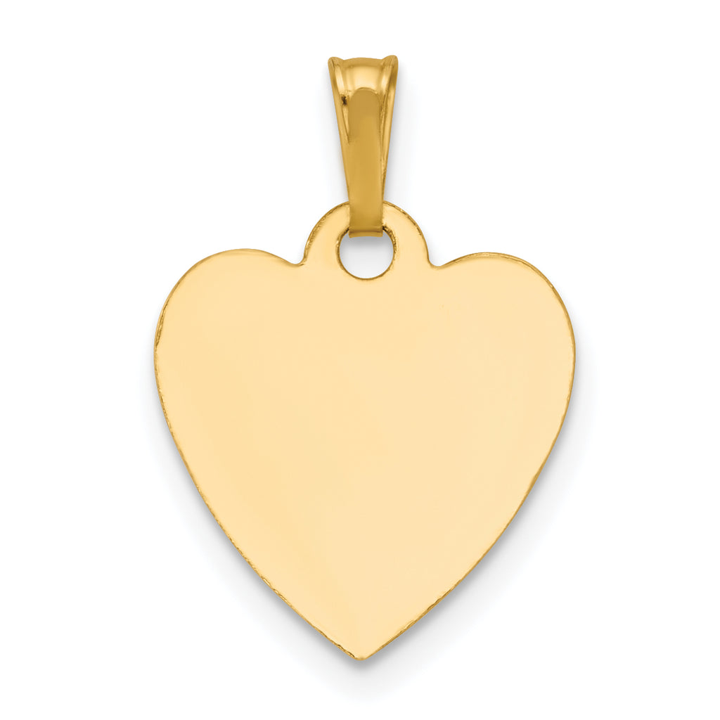 14K Gold Filled 13 x 14mm Heart Disc Pendant - view 3
